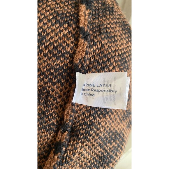 Marine Layer Martha Long Knit Leopard Sweater Coat Cardigan Duster Cotton Wool M - Picture 8 of 10